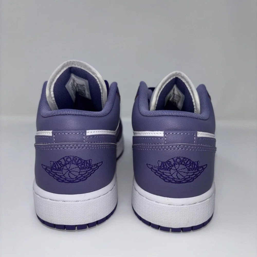 Air Jordan 1 Low Shoes Purple Big Kids (GS) Size 6Y/Women 7.5